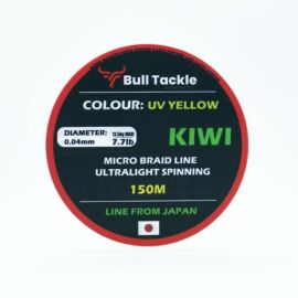 Bull Tackle - Kiwi pergető fonott zsinór UV sárga 150 m - 0.08mm