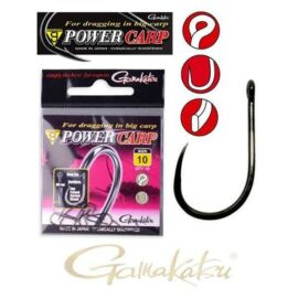 Gamakatsu POWERCARP EYED HOOKS BARBLESS BLACK #12-es