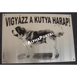 Kutya Harap Tábla Fém 8x12 (többféle)