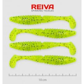 Reiva Zander Power Shad 10cm 4db/cs /Neonzöld-Flitter/ (9901-103)
