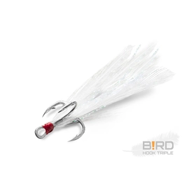 Delphin B!RD Hook TRIPLE / 3db - fehér tollak #10