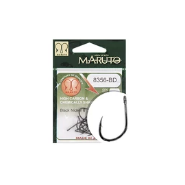 MARUTO HOROG 8356-BD CARP HOOKS BARBED FORGED STRAIGHT EYE HC BLACK NICKEL 8