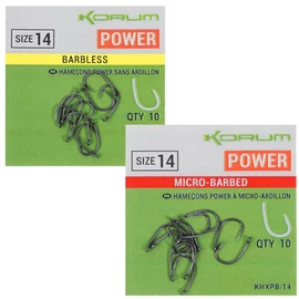 Korum XPERT POWER BARBLESS HOOKS - SIZE 14