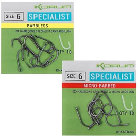 Korum XPERT SPECIALIST MICRO BARBED HOOKS - SIZE 10