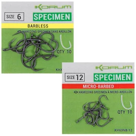 Korum XPERT SPECIMEN MICRO BARBED HOOKS - SIZE 6