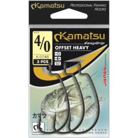 Kamatsu kamatsu offset heavy 4/0 black nickel ringed