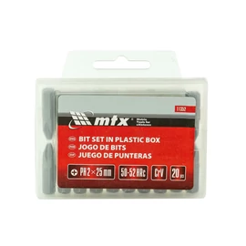 MTX PH2x25mm, 20db bitfej készlet 45X-acél, műanyag tokban