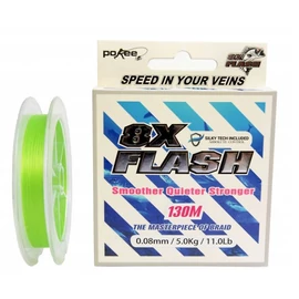 Pokee Flash Smart 8X 130 m 0,18 mm lime zöld fonott zsinór