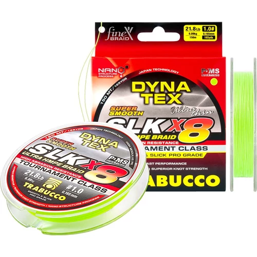 Trabucco Dyna-Tex Slk X8 SS 150 m 0,104 mm lime zöld fonott zsinór