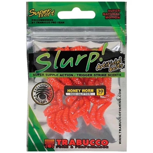 Trabucco Slurp Bait Honey Worm Red Glitter 30 db vérvörös méhlárva