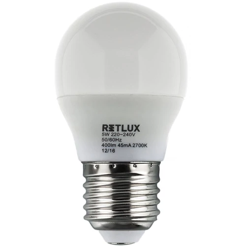 RETLUX RLL 271 G45 E27 mini gömb izzó 5W kifutó