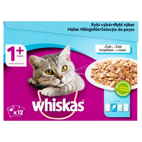 Whiskas alutasak 12-pack halas válogatás aszpikban 12x85g