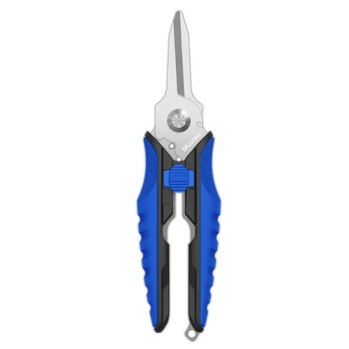 MUSTAD 5.5" HD 420 STAINLESS STEEL, SPRING ASSIST SCISSORS BLUE