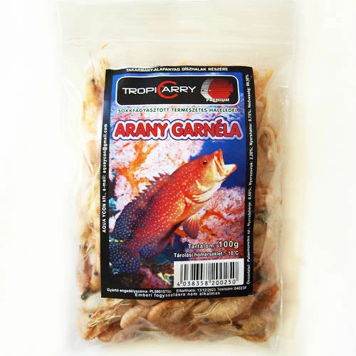 Fagyasztott TropiCarry Arany Garnéla - díszhalak részére (100g)