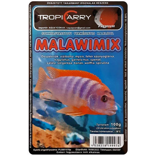 Fagyasztott TropiCarry Malawimix - díszhalak részére (100g/30 adag)