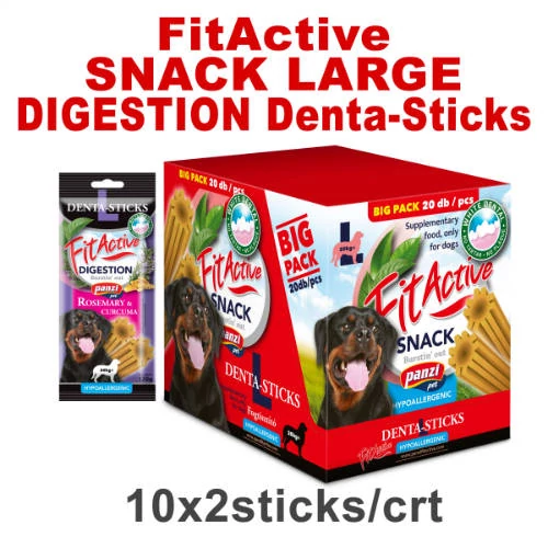 FitActive SNACK Denta-Sticks Hypoallergenic Digestion "L" - jutalomfalat (rozmaring, kurkuma) kutyák részére (10dbx170g/#)