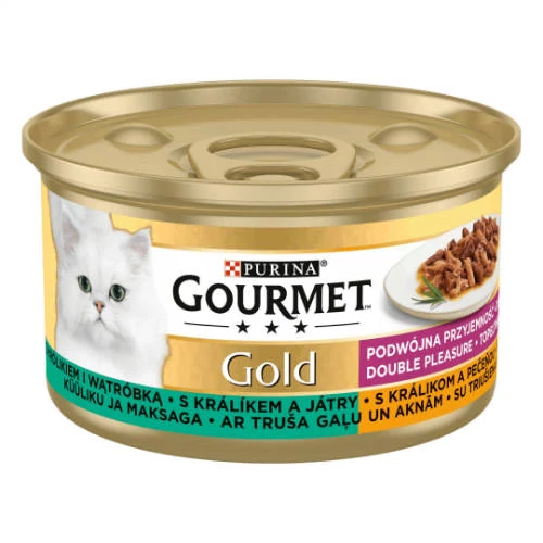 Gourmet Gold Duó - Nedves eledel (nyúl,máj szószban) macskák részére (85g)