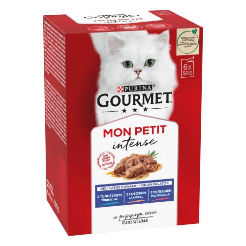 Gourmet Mon Petit (tonhal,lazac,pisztráng) nedvestáp - macskák részére (6x50g)