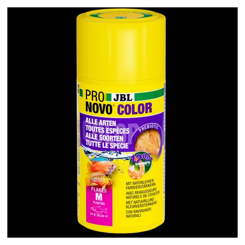 JBL Pronovo Color Flakes M - Színes eledelpelyhek az erős színekért minden 8-20 cm-es akváriumi halak részére (100ml/18g)