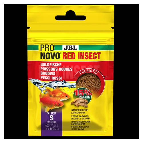 JBL Pronovo Red Insect Stick "S" - S-es méretű főtáprudak rovarcsemegékkel 3-10 cm-es aranyhalakhoz (20ml/10g)