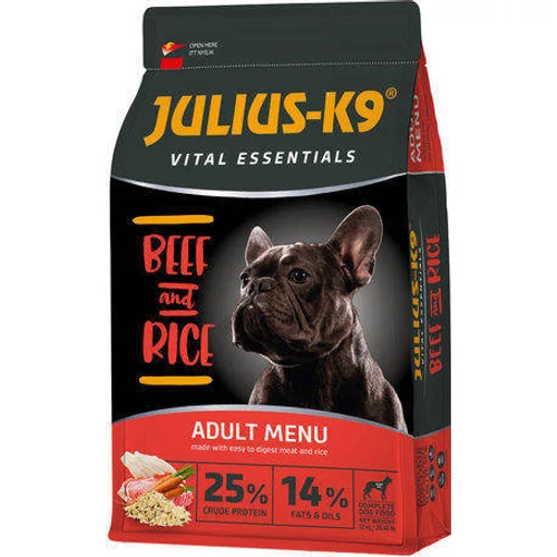 JULIUS K-9 12kg Adult Vital Essentials (marha,rizs) száraztáp - felnőtt kutyák részére