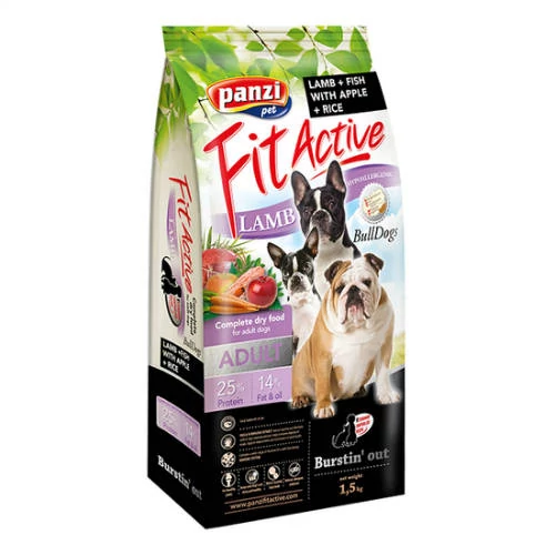 Panzi FitActive BullDogs Hypoallergenic Adult (bárány) száraztáp - Bull fajta,felnőtt kutyák részére (1,5kg)