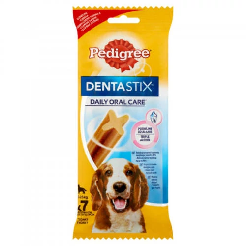 Pedigree DentaStix 10-25kg - jutalomfalat (fogtisztító) Közepes testű kutyák részére (7db/180g)