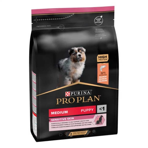 PRO PLAN Medium Puppy Sensitive Skin - Szárazeledel (lazac) kölyökkutyák részére (12kg)