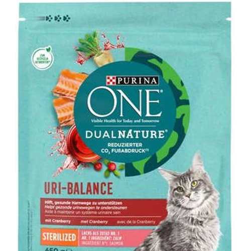 Purina ONE Dual Nature Sterilized - szárazeledel (Lazac, áfonya) macskák részére (750g)