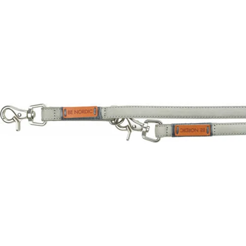 Trixie BE NORDIC Leather Adjustable Leash - álllítható, bőr póráz (világosszürke) L-XL (2m/25mm)