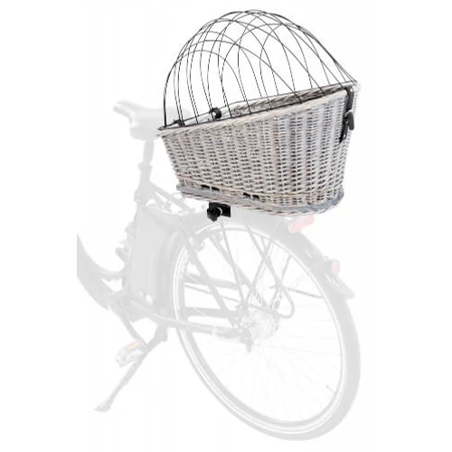 Trixie Bicycle Basket for Bike Racks - kosár biciklire (szürke,műanyag) 8kg alatti társállatok részére (35x49×55cm)