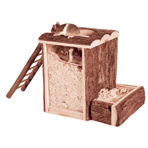 Trixie Play and Burrow Tower - odú (natur fából) egerek és törpe hörcsögök részére (20x20x16cm)