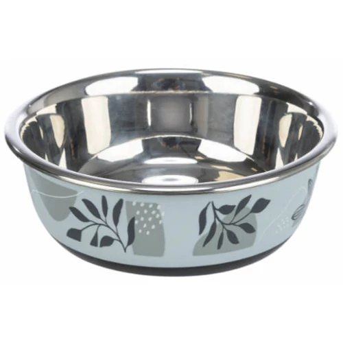 Trixie Stainless Bowl flat- Rozsdamentes tál (kék-szürke) kutyák részére (Ø14cm/0,4l)