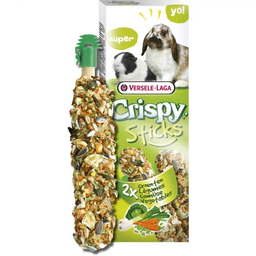 Versele-Laga Crispy Sticks Rabbits, Guinea Pigs Dupla rúd (zöldség) - kiegészítő eleség nyulak és tengerimalacok részére (110g)