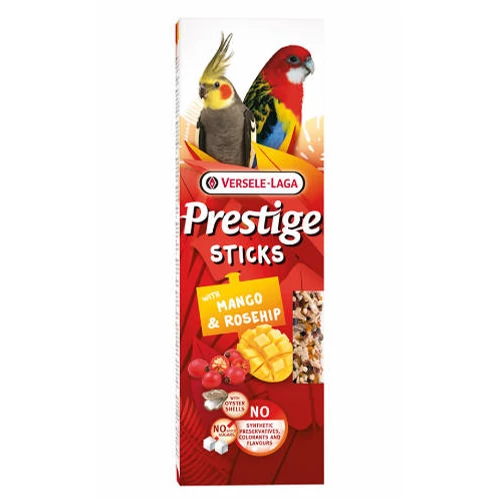 Versele Laga Prestige Sticks Dupla Rúd (mangó, csipkebogyó) - kiegészítő eleség nagypapagájok részére (2db/140g)