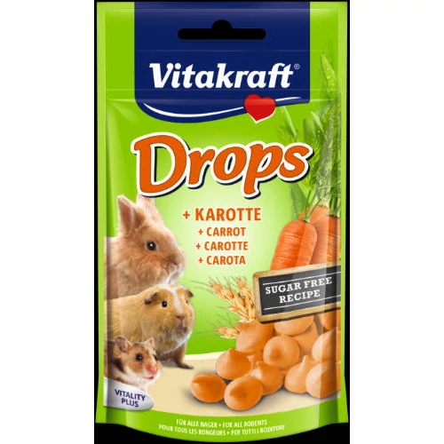 Vitakraft Drops (sárgarépa) - jutalomfalat rágcsálóknak (75g)