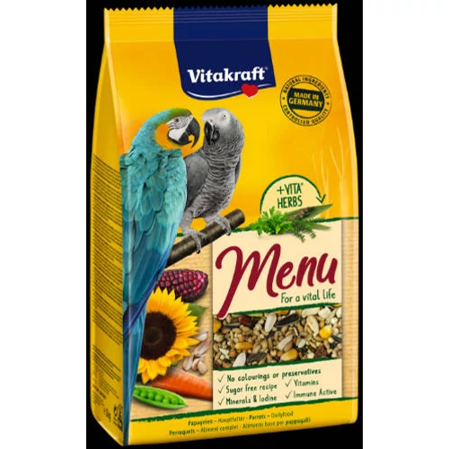 Vitakraft Menu (Ara, Jákó papagáj) - teljes értékű eledel (1kg)