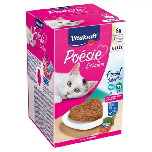 Vitakraft Poésie Création Finest Selecttion Gelée - nedveseledel (lazac,vad) macskák részére (6x85g)