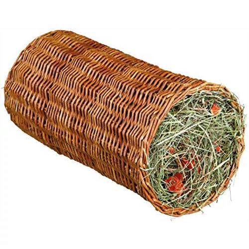 Wicker Tunnel with Hay - Bújócső (vesszőből font) szénával rágcsálók részére (Ø15x30cm)