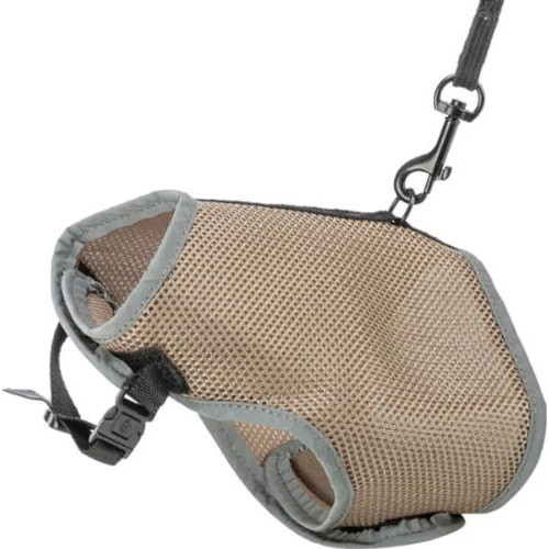 Trixie Soft Harness with Lead - hám és póráz szett (taupe) macskák részére ( 24–42 cm, 1.20m)