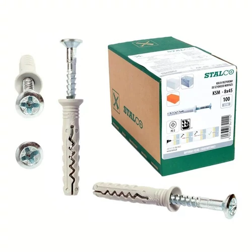 STALCO PERFECT 8x60mm 50db beütődübel T25 TORX- hatlapfejű csavarral