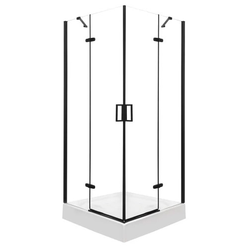 Flow Black szögletes nyílóajtós zuhanykabin 90 cm