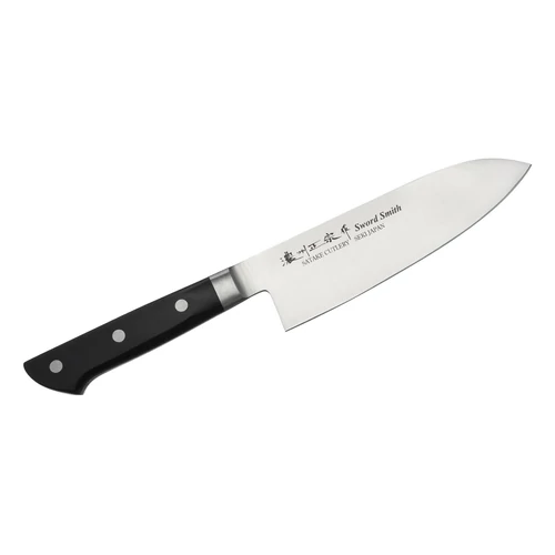 Satake 803-632 Satoru Santoku japán konyhakés, 17 cm penge hossz, rozsdamentes acél, kemény műanyag markolat