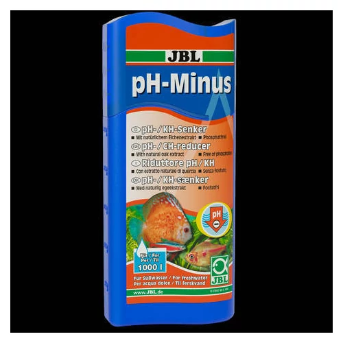 JBL pH-Minus - vízkondicionáló édesvízi akváriumok pH-értékének csökkentésére (250ml)