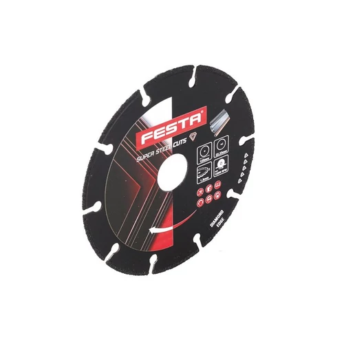 FESTA 125x1,3x22,23mm szegmenetált vágótárcsa fémhez, INOX vagy festett lemezhez Super Steel Cuts