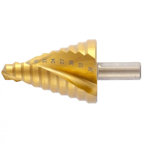 MTX 9-36mm lépcsősfúró csavart horony, 2 éllel háromszög befogással TIN