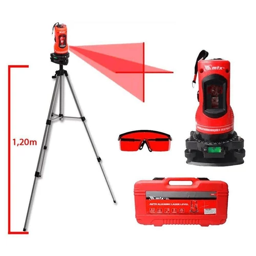 MTX Önbeállós lézeres szintező 150mm állvánnyal, kofferben