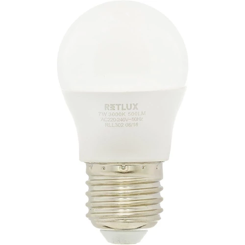 RETLUX RLL 302 G45 E27 mini gömb izzó 7W kifutó
