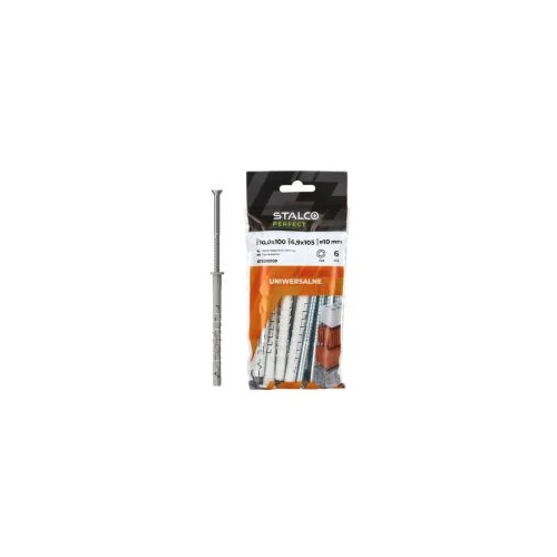 STALCO Perfect 10x120mm 6,9x125mm T40 6db befúrható műanyag dübel csavarral