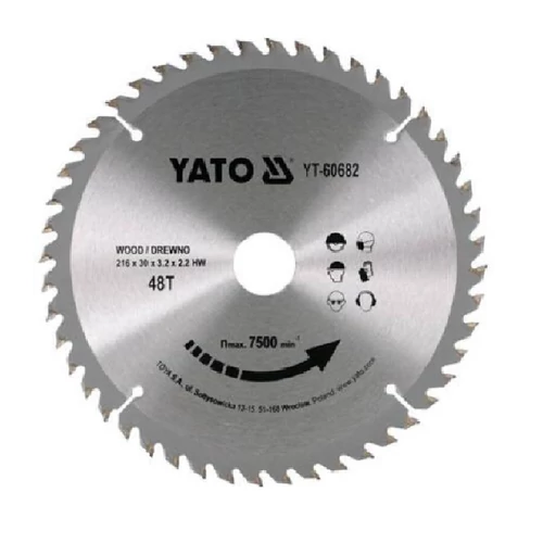 YATO 216x30x3,2mm/48T fa körfűrész lap